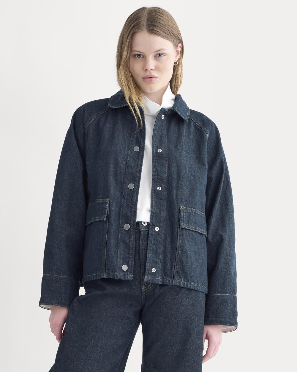 Cropped Denim Jacket | Garment-Dyed Indigo by EVERLANE