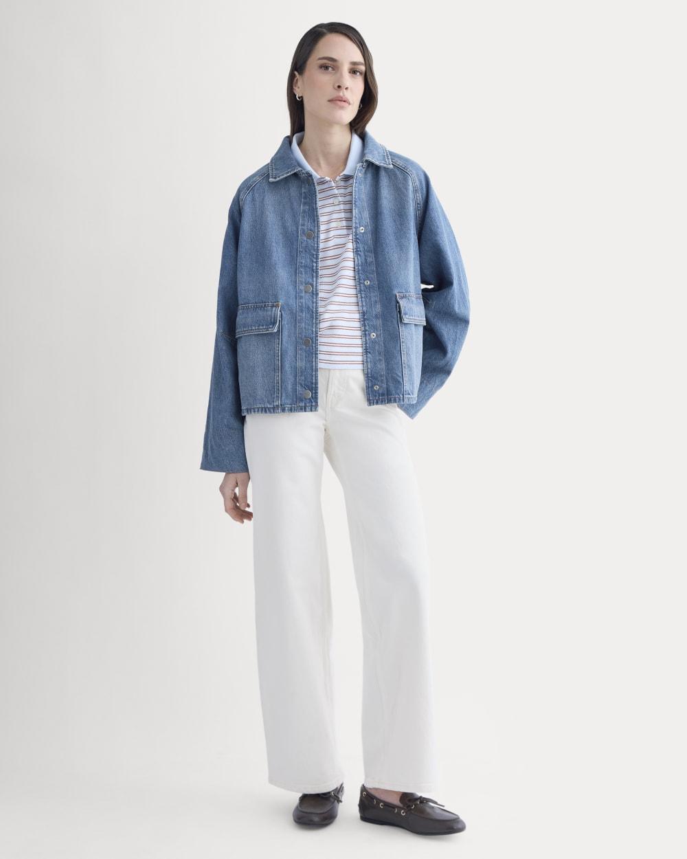 Cropped Denim Jacket | Medium Indigo by EVERLANE