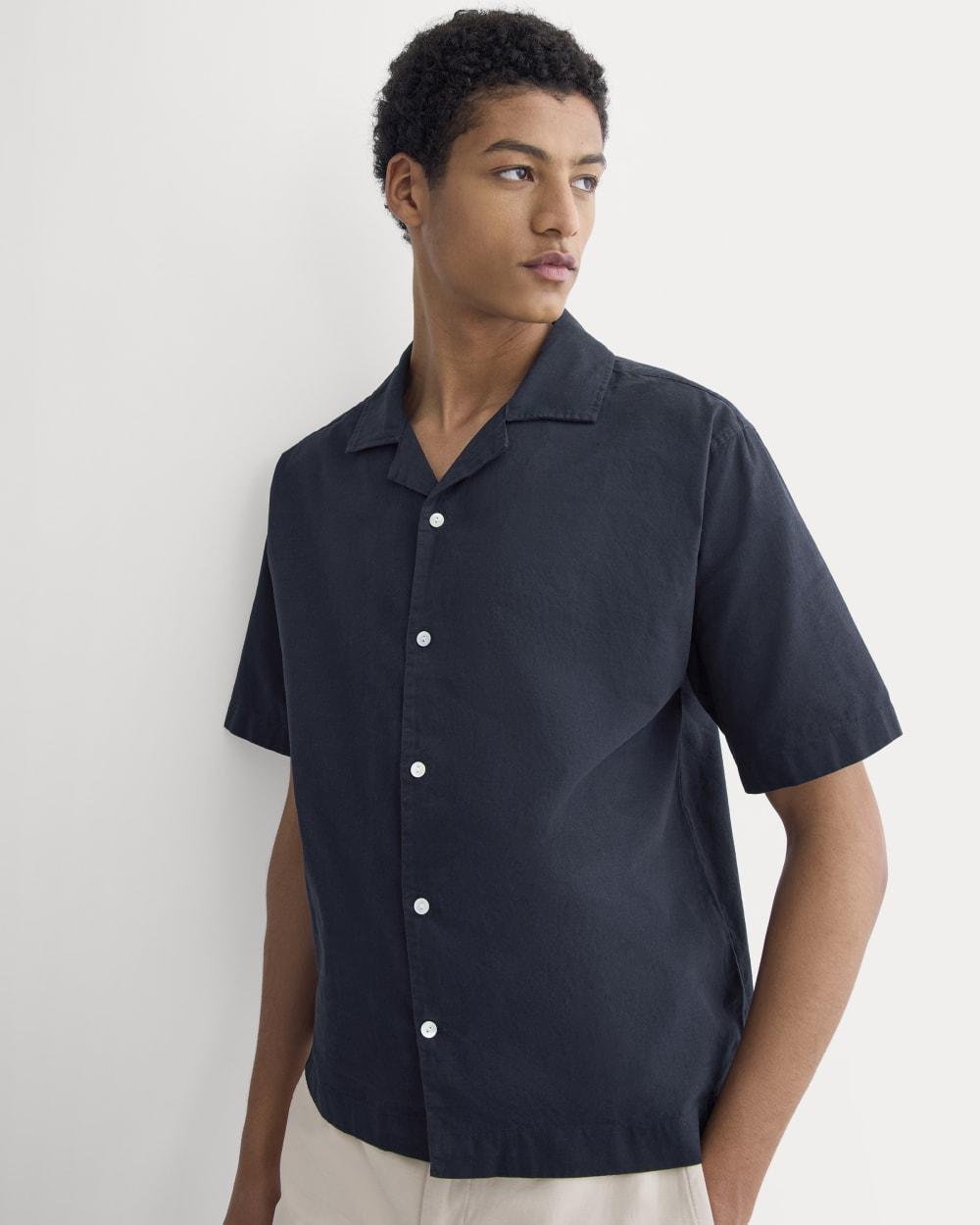 Cropped Resort Shirt | Navy by EVERLANE
