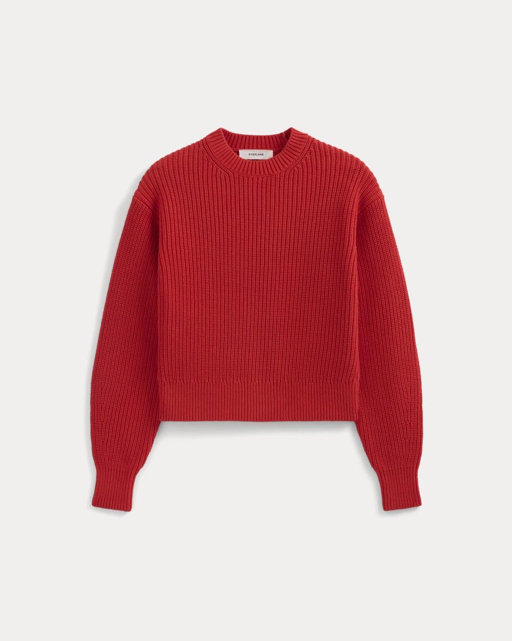 Cropped Ribbed Crew in Everyday Cotton | Fiery Red by EVERLANE