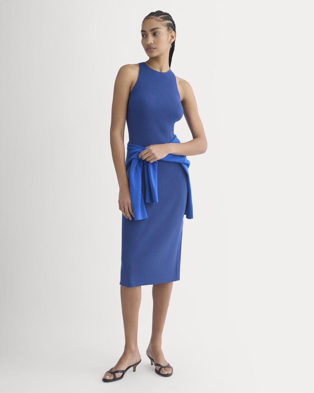 Cutaway Ribbed Midi Dress | Estate Blue by EVERLANE