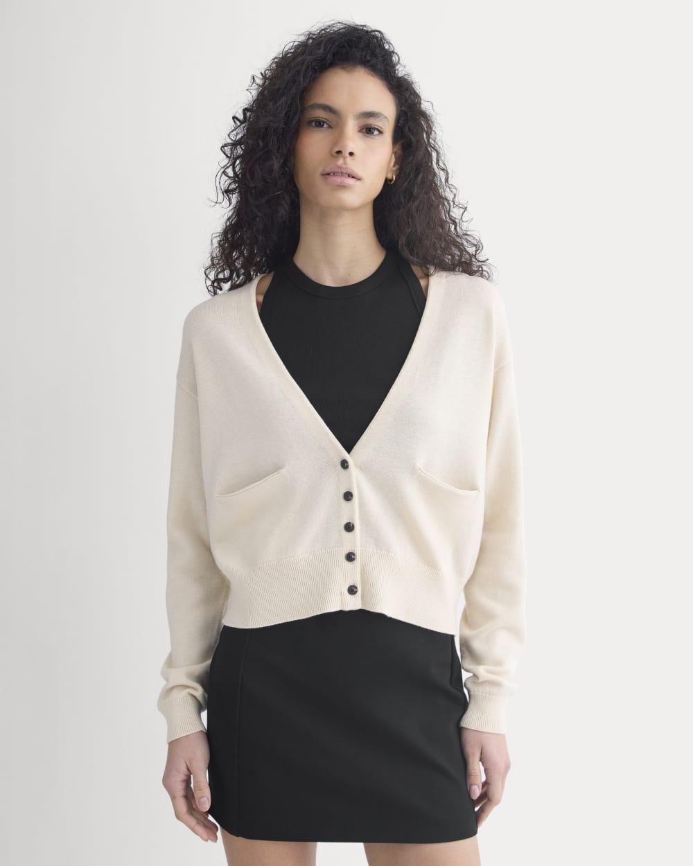 Deep V-Neck Cardigan in Cotton Merino | Canvas by EVERLANE