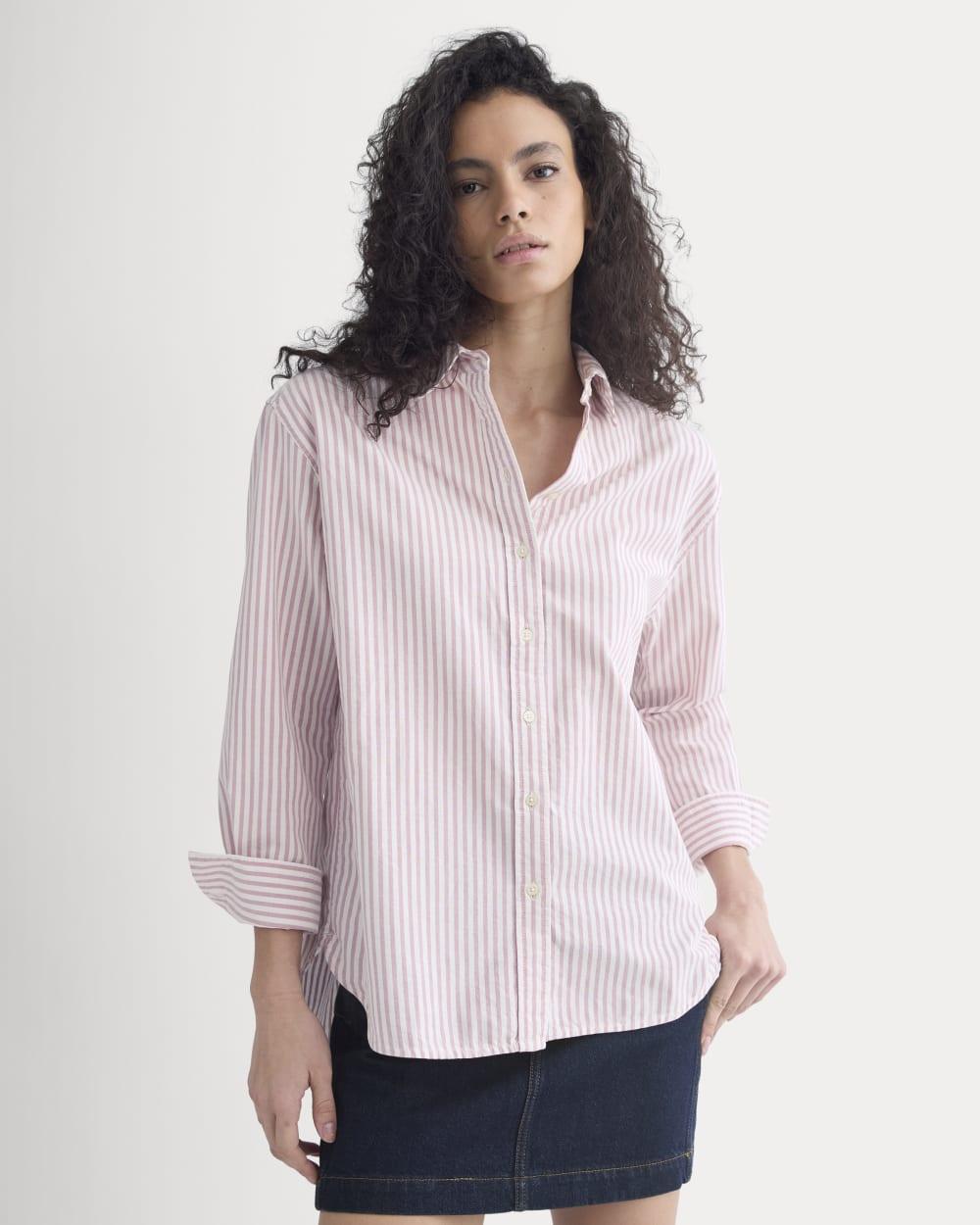 Everyday Oxford Shirt | Bone/Heather Rose by EVERLANE