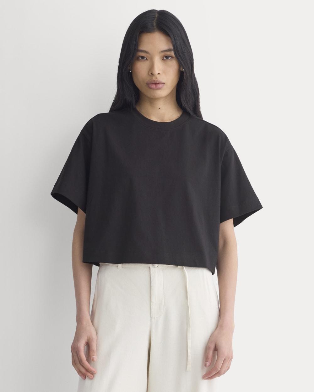 Forever Jersey Cropped Tee | Black by EVERLANE