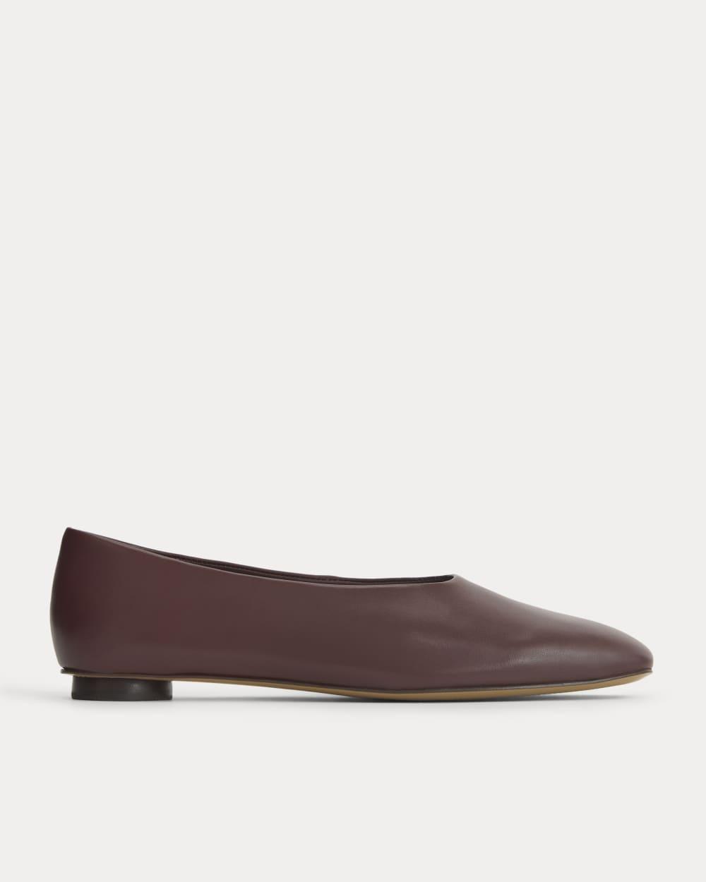 Gallery Square-Toe Flat | Burgundy by EVERLANE