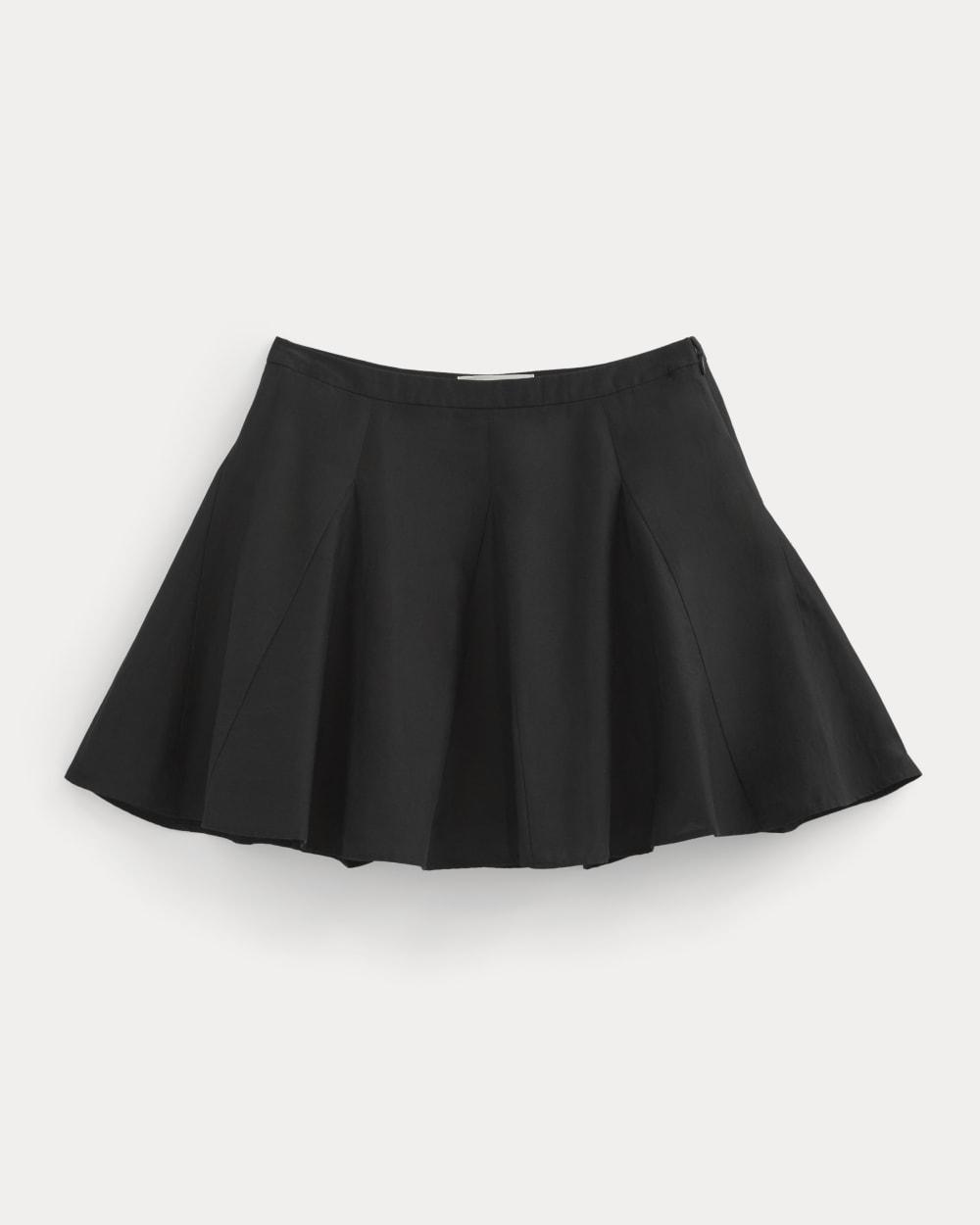 Godet Mini Skirt in Cotton Silk | Black by EVERLANE