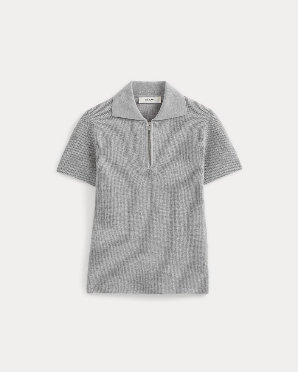 Knit Quarter-Zip Polo | Light Heathered Grey by EVERLANE