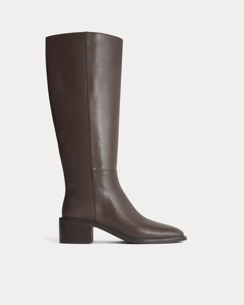 Leather Knee-High City Boot | Deep Brown by EVERLANE