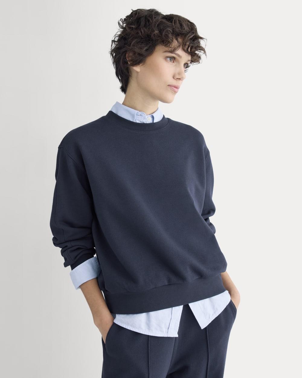 Lightweight Terry Blouson Crew | Navy by EVERLANE