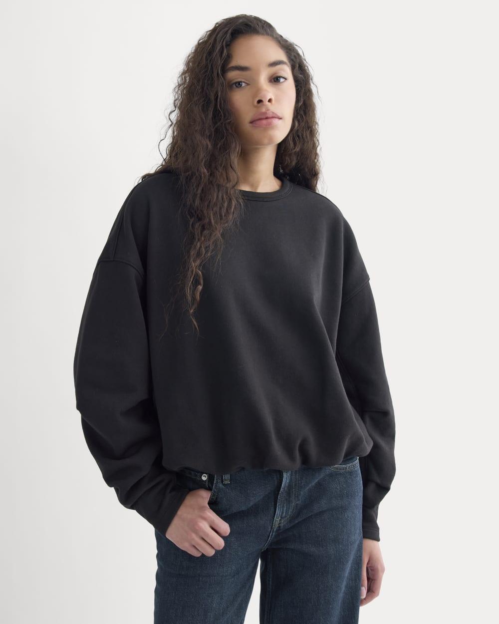 Lightweight Terry Bubble Sweatshirt | Black by EVERLANE