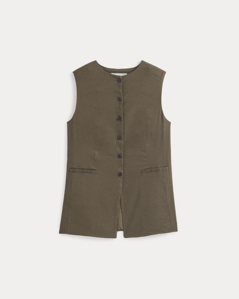 Long Vest in Stretch Linen | Beech by EVERLANE