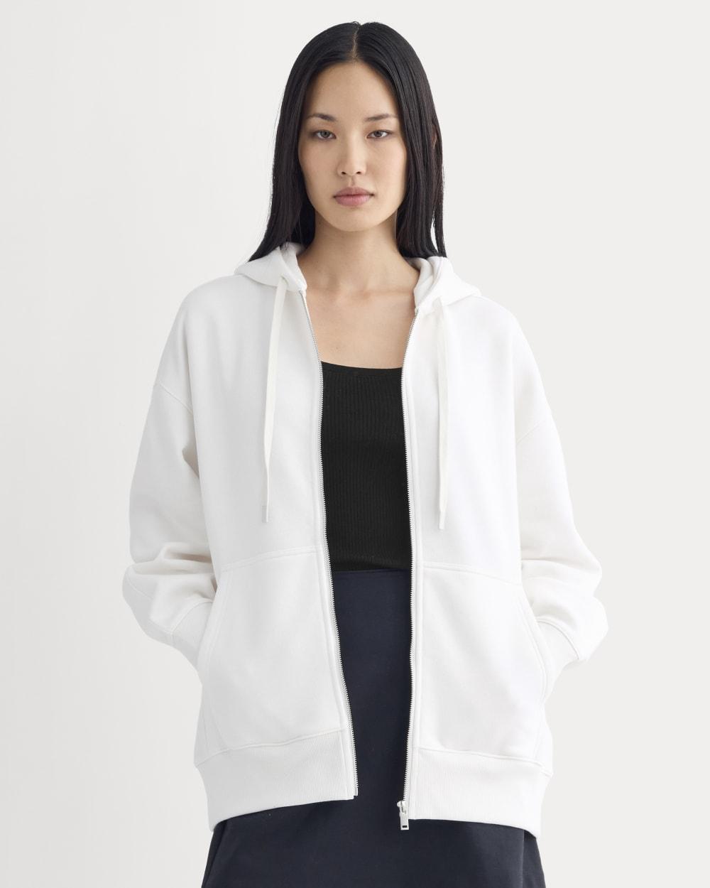 Luxe Fleece Oversized Full-Zip Hoodie | Bone by EVERLANE