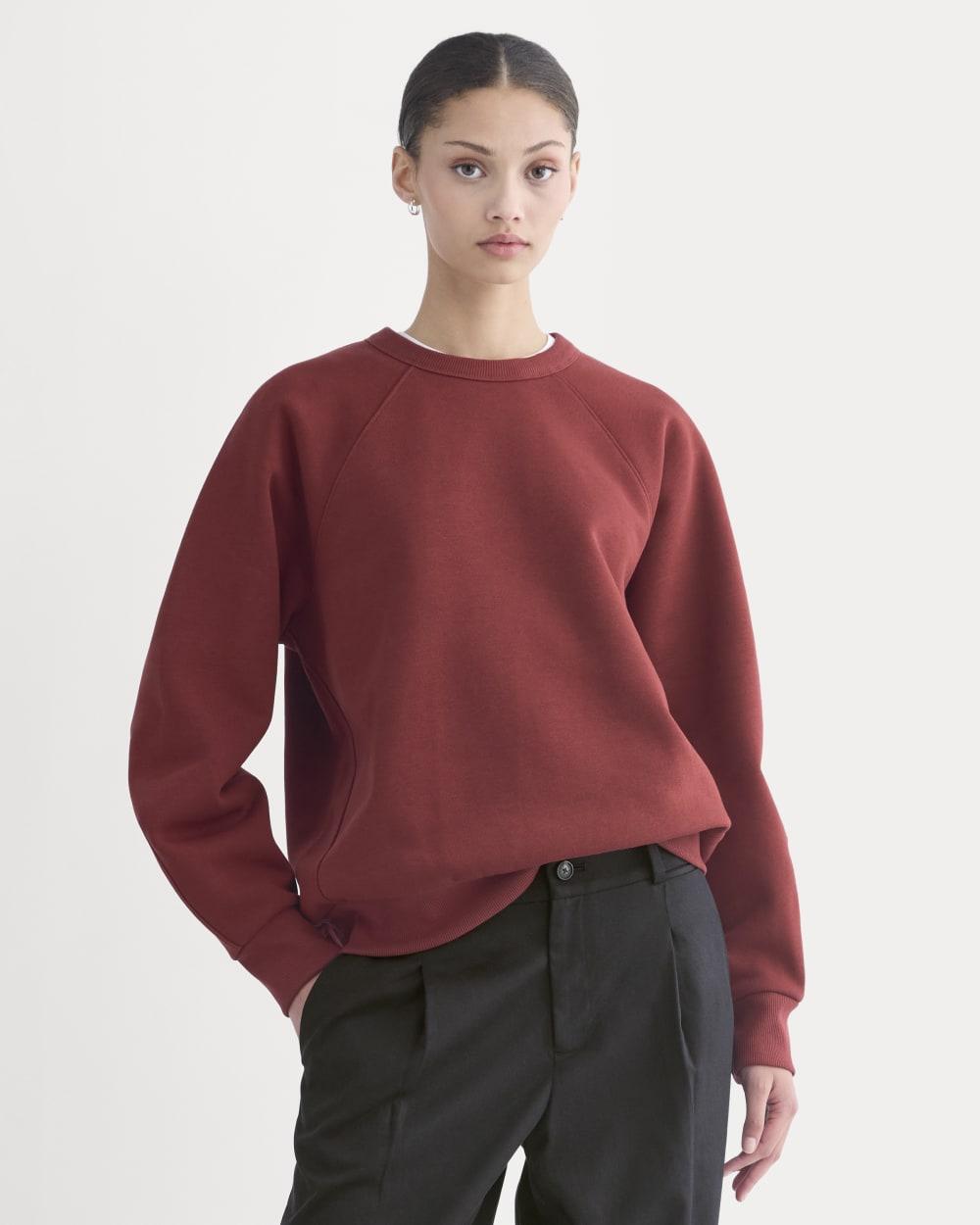 Luxe Fleece Raglan Crewneck | Merlot by EVERLANE