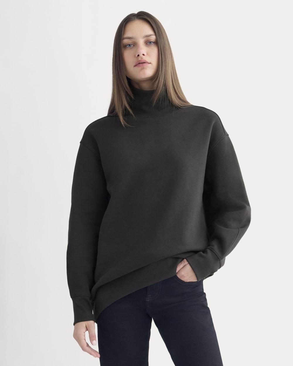 Luxe Fleece Turtleneck | Black by EVERLANE