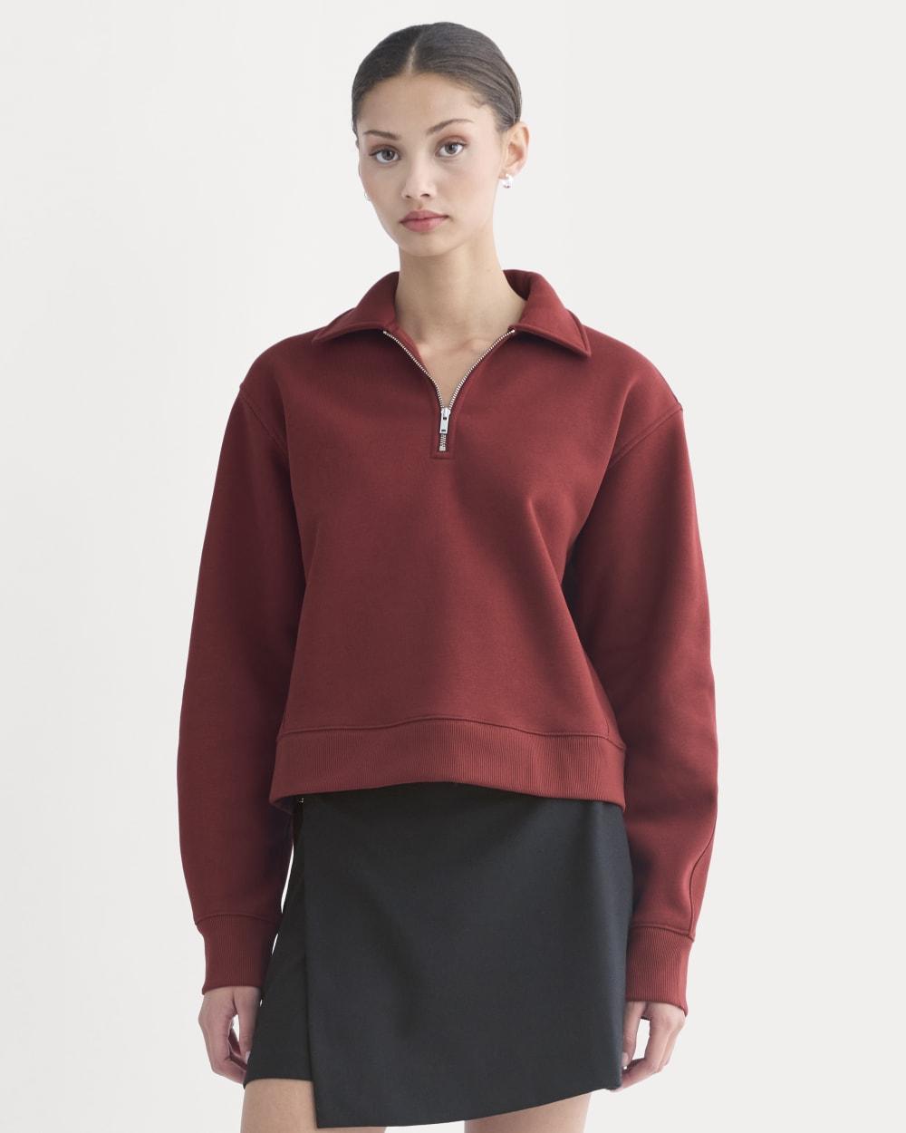 Luxe Fleece Zip Polo | Merlot by EVERLANE