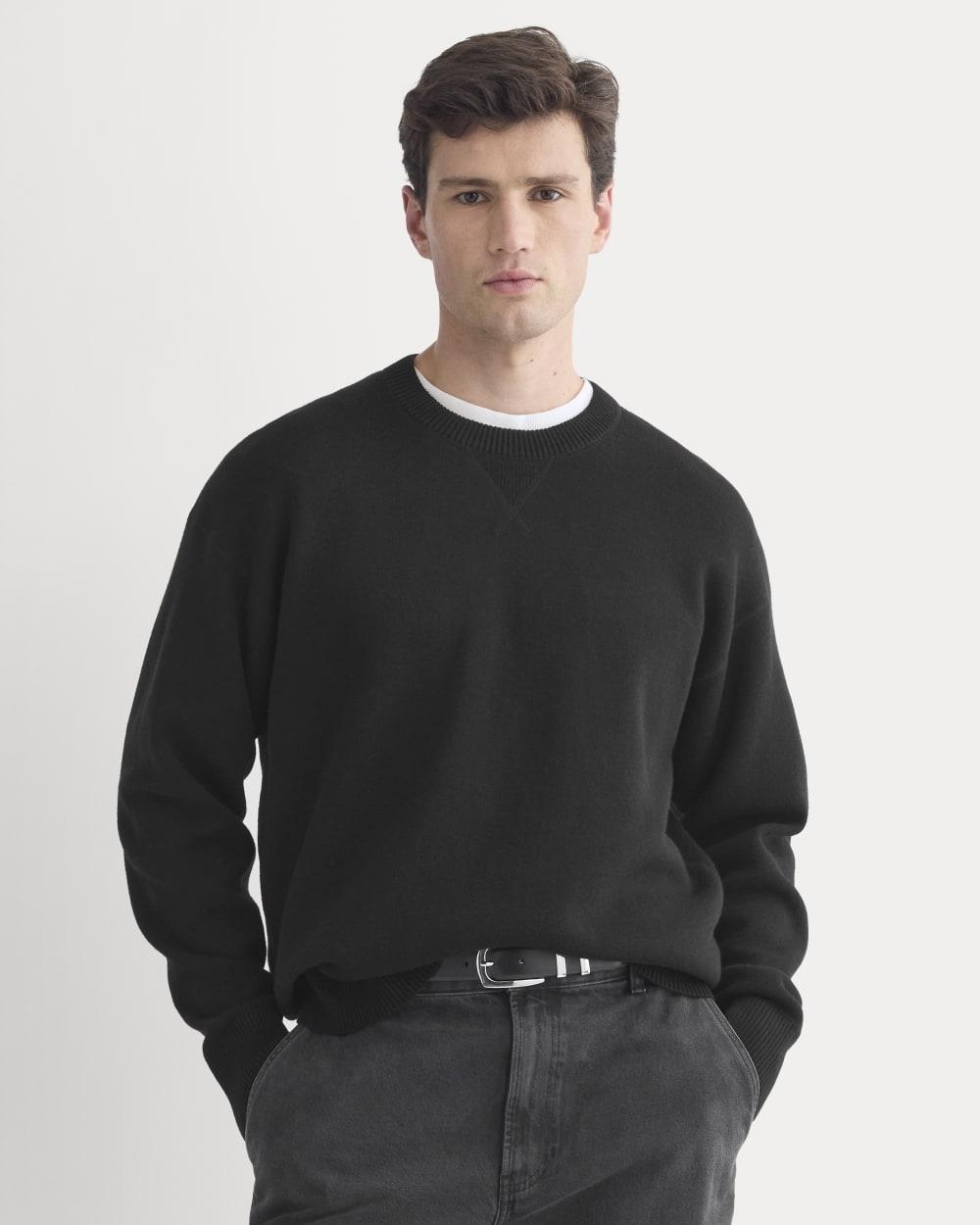 Luxe Merino Double-Knit Sweater |  Black by EVERLANE