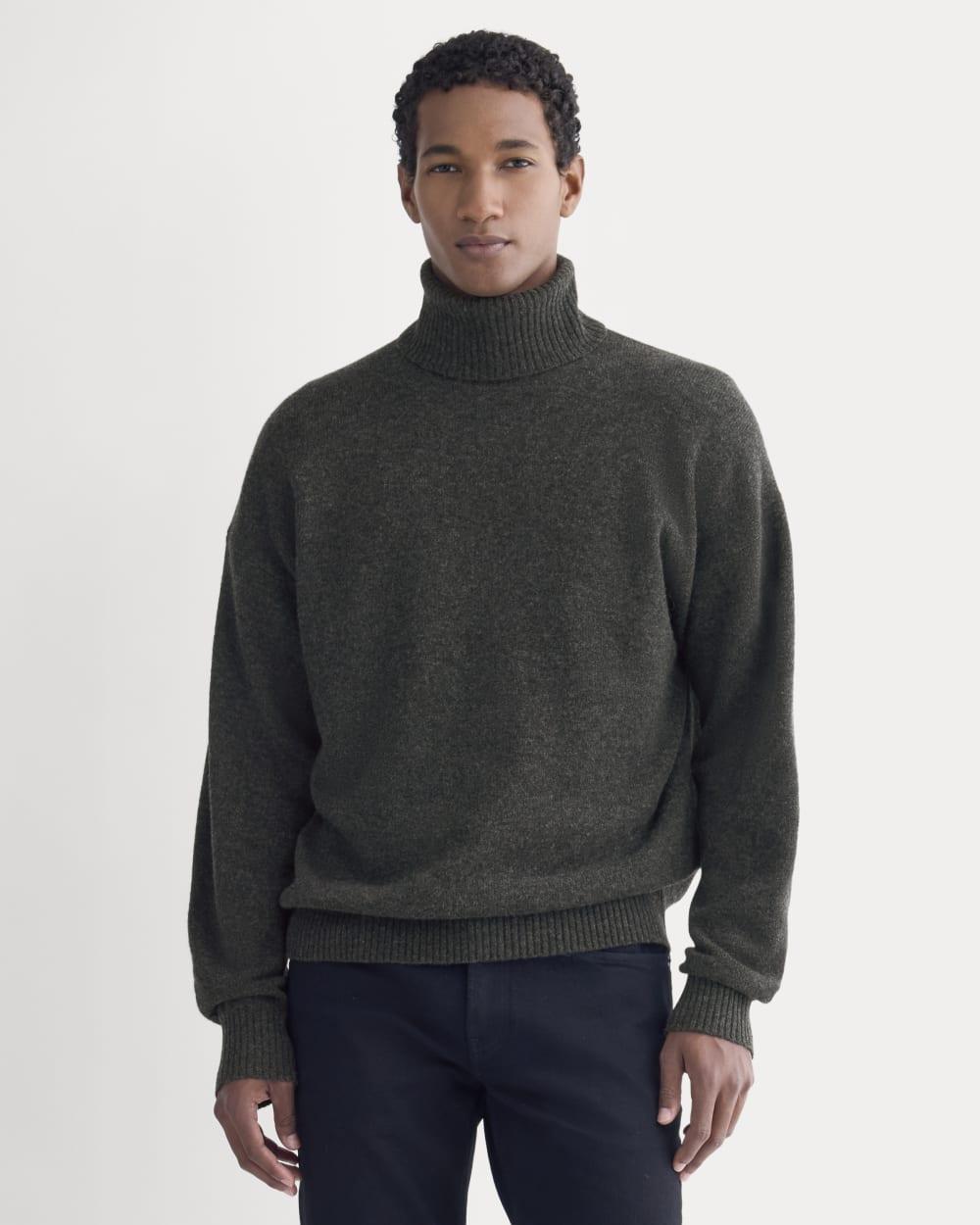 Luxe Merino Relaxed Turtleneck | Heathered Black by EVERLANE