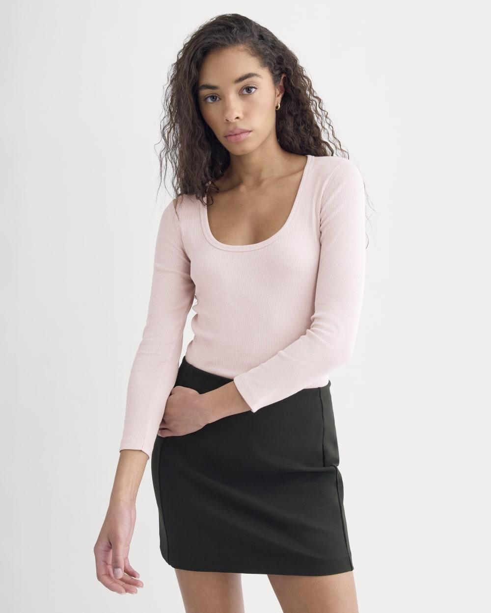 Luxe Rib Deep U-Neck Top | Burnished Lilac by EVERLANE