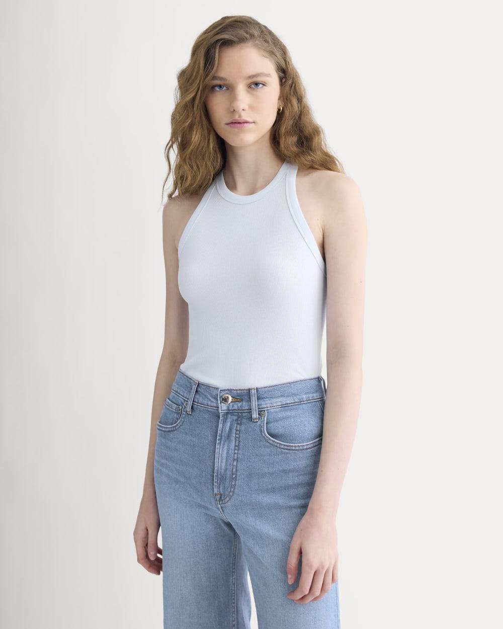 Luxe Rib Racerback Tank | Skywriting by EVERLANE