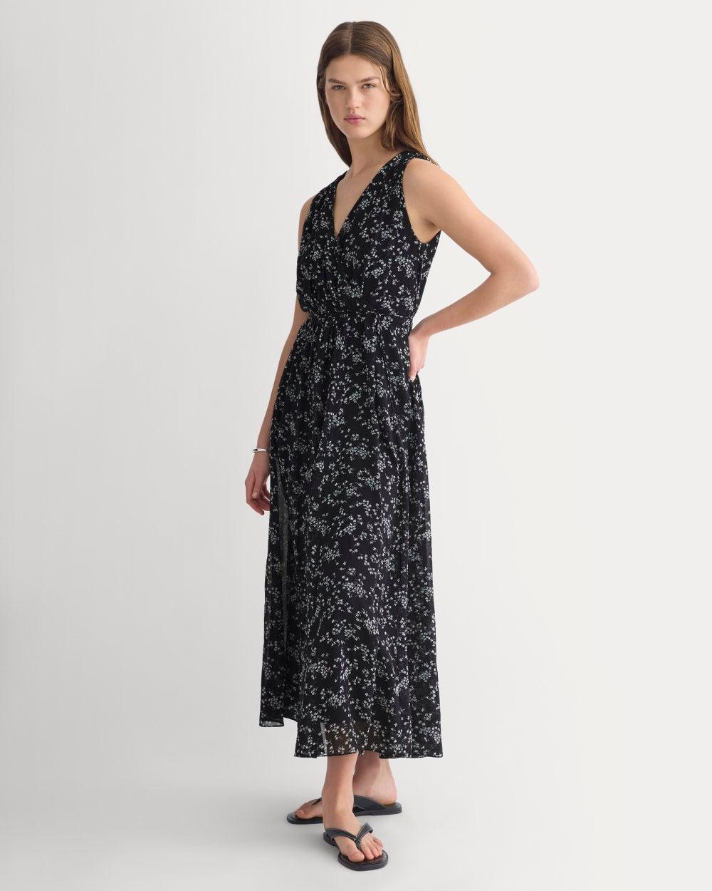 Maxi Dress in Silk Georgette | Floral/Black by EVERLANE