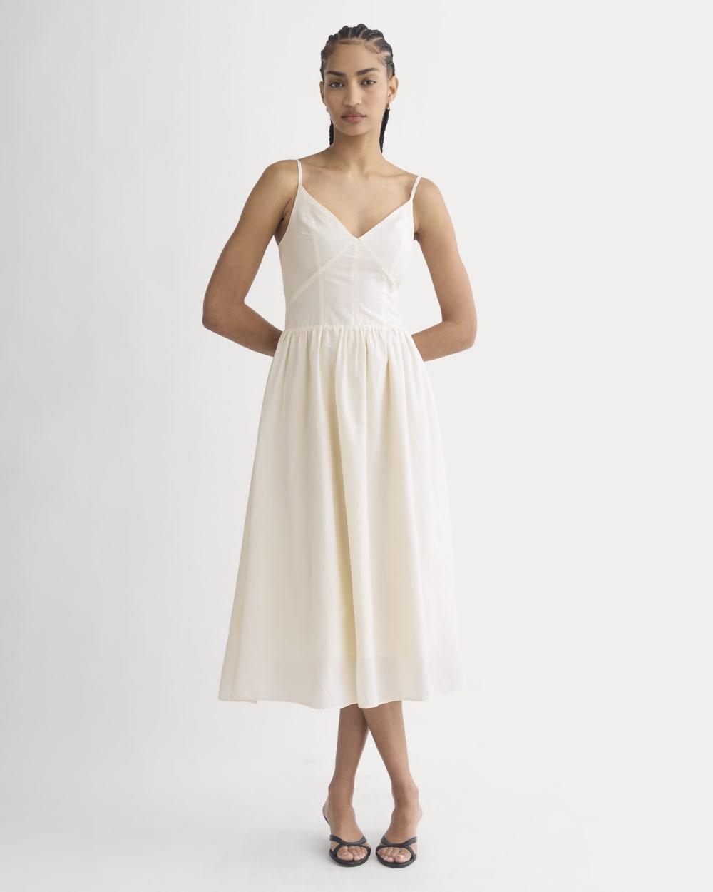 Midi Dress in Cotton Silk Voile | Bone by EVERLANE