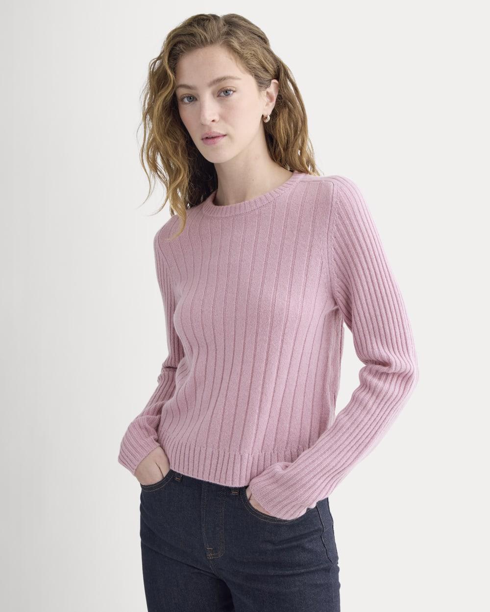 Mix Ribbed Crew in Cashmere | Lilac Crush by EVERLANE
