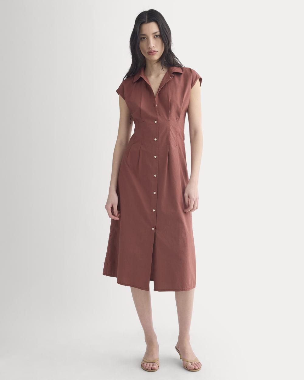 Muscle Shirtdress in Lightweight Cotton | Henna Red by EVERLANE