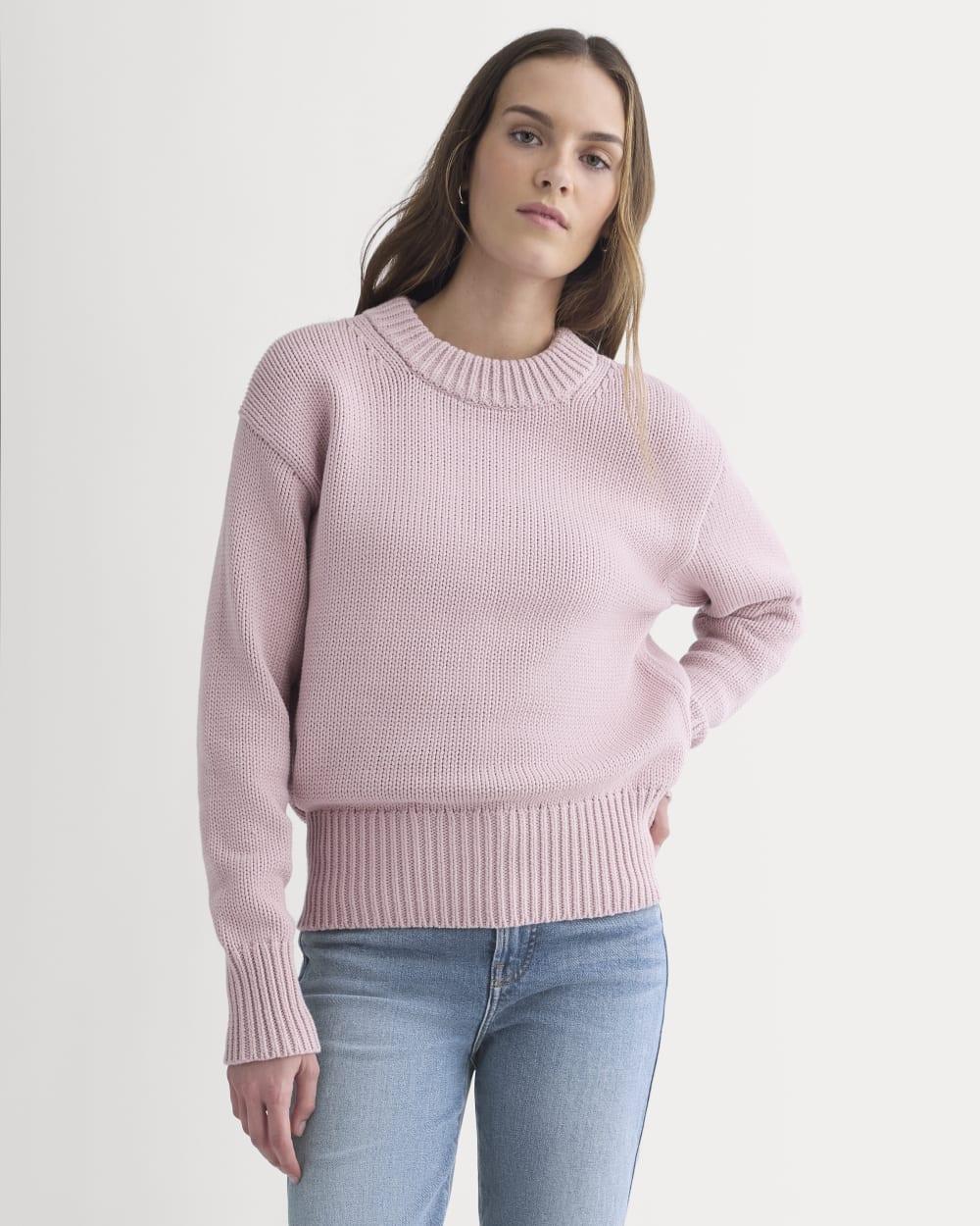 Oversized Cocoon Crew in Elevated Cotton | Burnished Lilac by EVERLANE