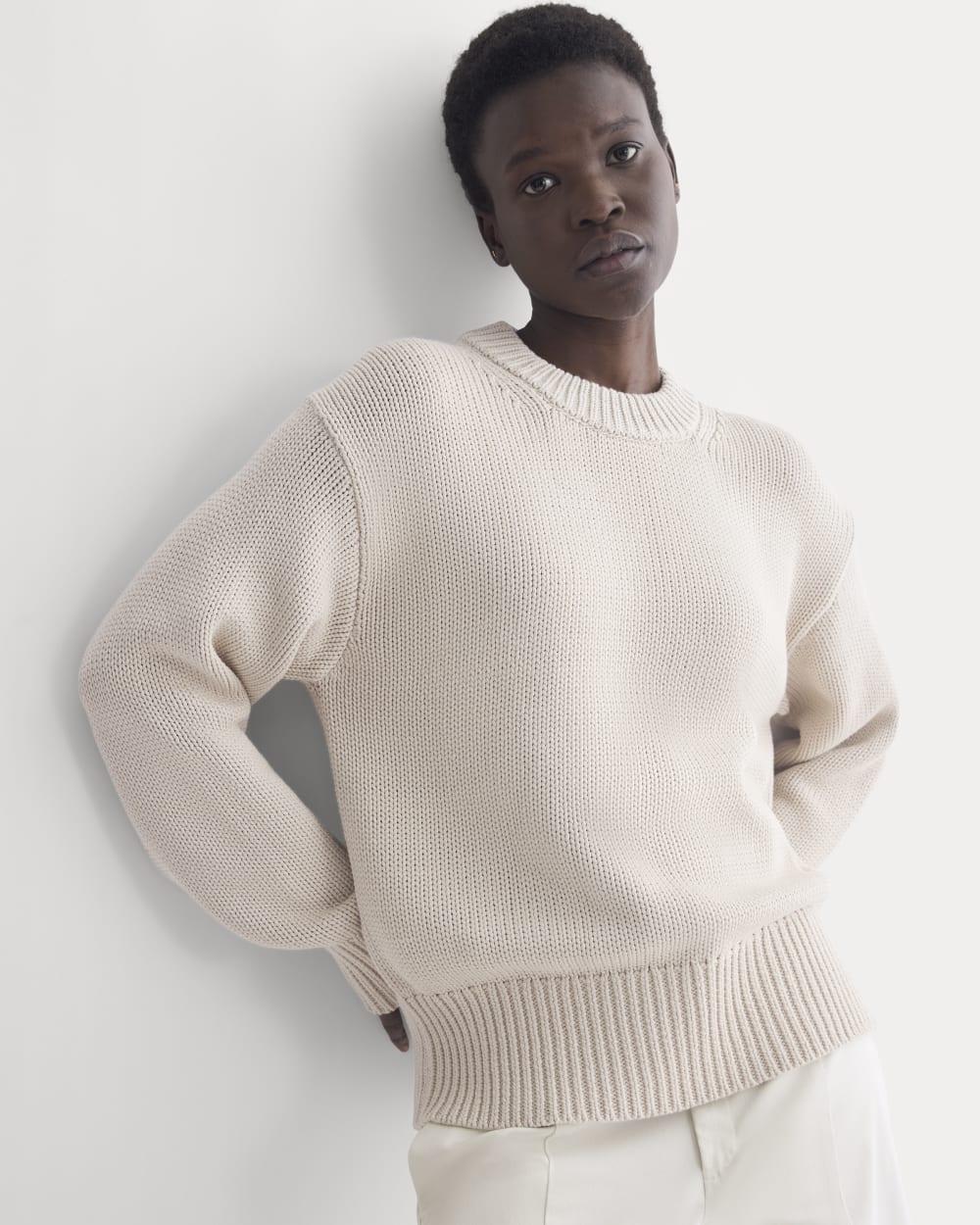 Oversized Cocoon Crew in Elevated Cotton | Peyote by EVERLANE