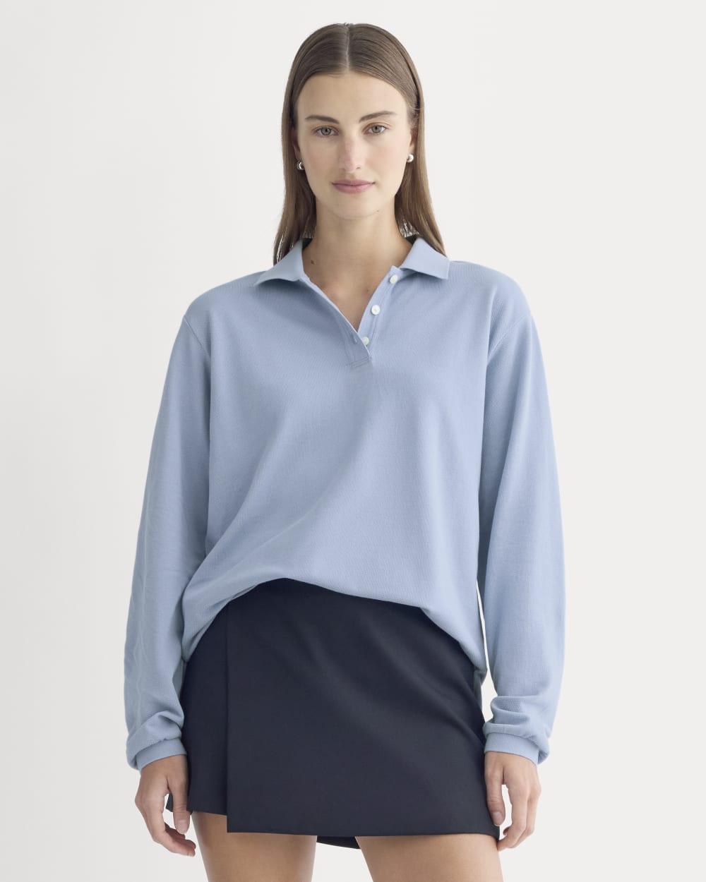 Oversized Pique Polo | Soft Blue by EVERLANE