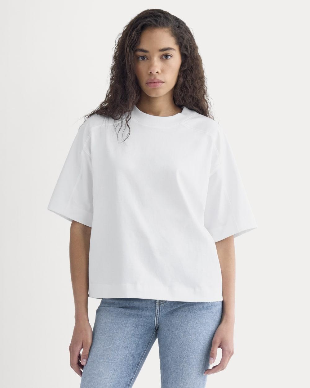 Oversized Seamed Tee | White by EVERLANE