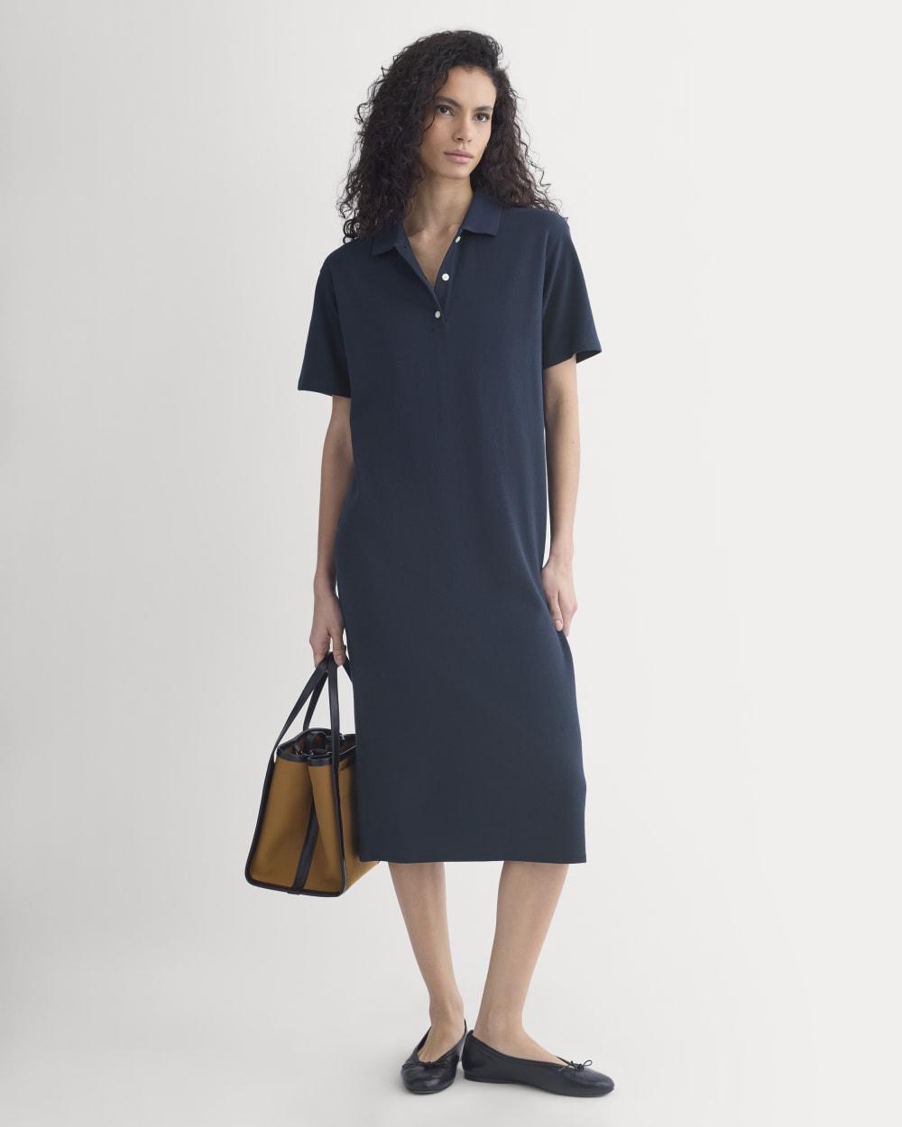 Pique Polo Short-Sleeve Dress | Navy by EVERLANE
