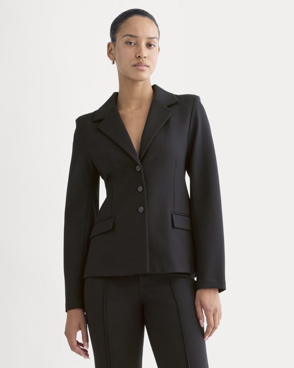 Ponte Sculpted Blazer | Black by EVERLANE