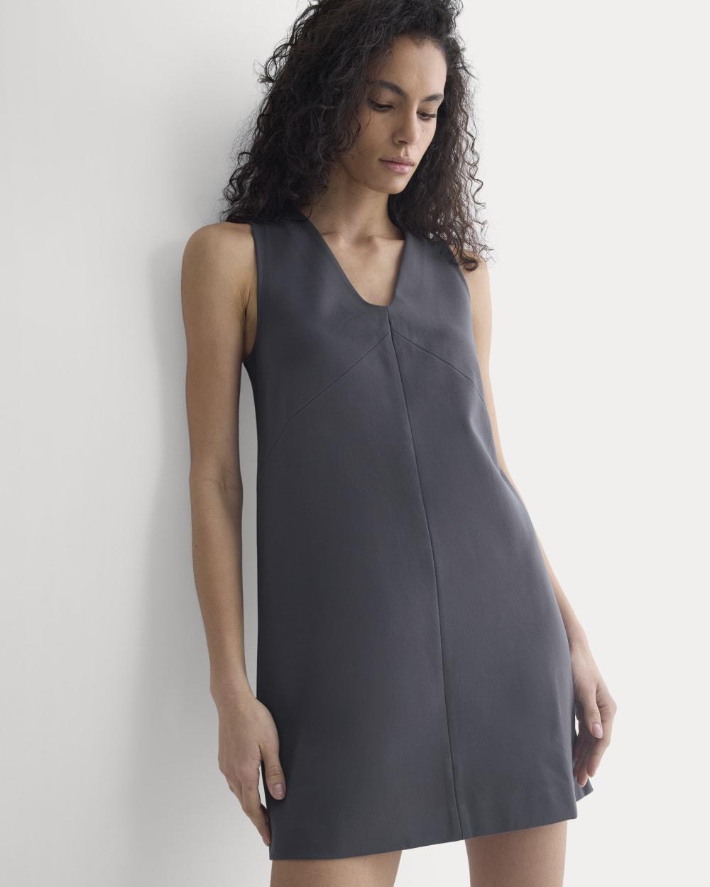 Ponte V-Neck Mini Dress | Graphite by EVERLANE