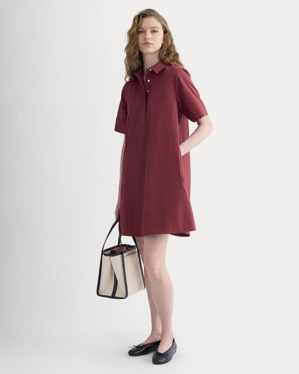 Popover Mini Shirtrdress in Ultrasoft Cotton | Pomegranate by EVERLANE
