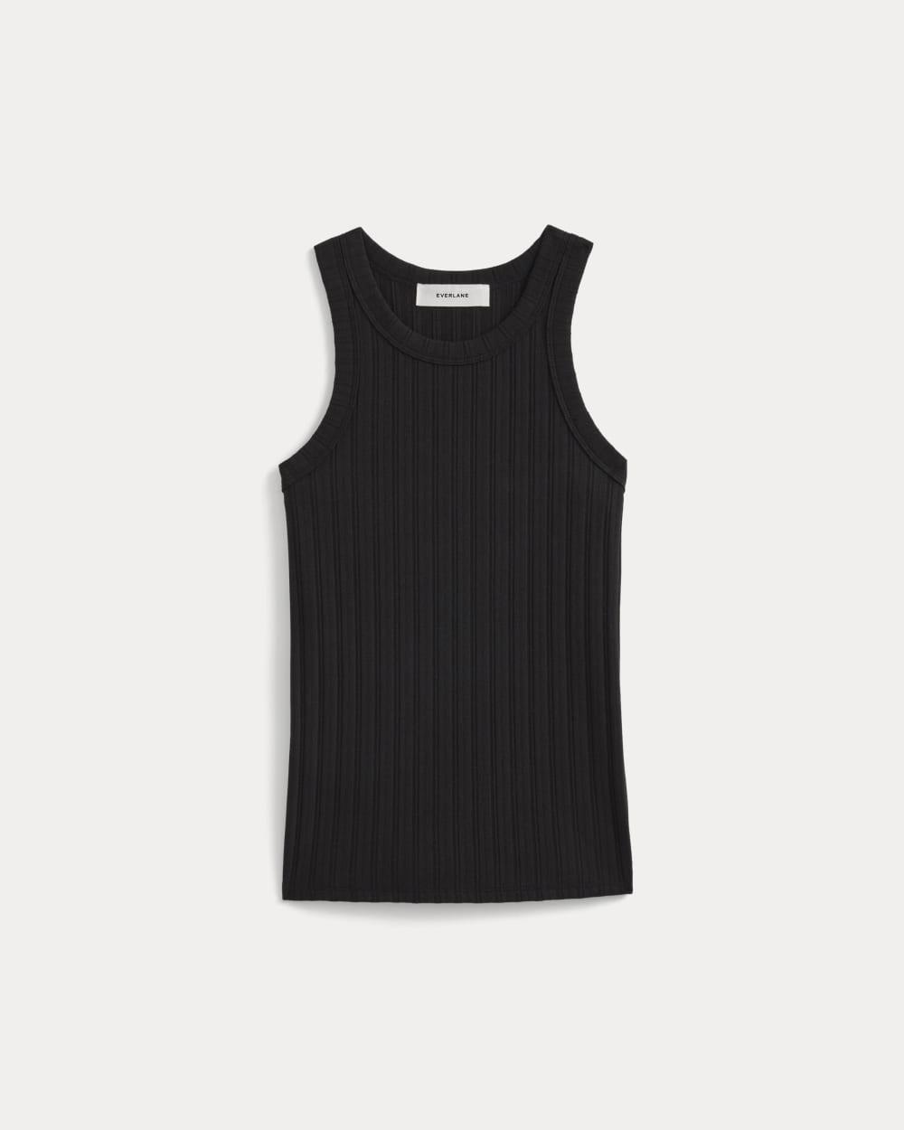 Racerback Tank in Pointelle | Black by EVERLANE