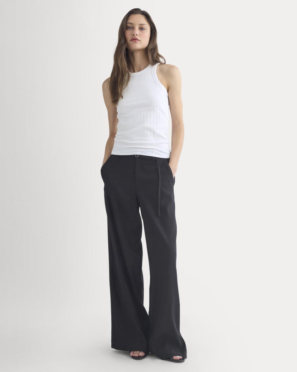 Racerback Tank in Pointelle | White by EVERLANE