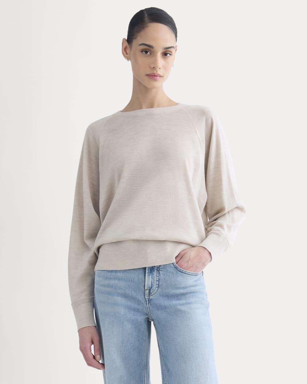 Raglan Sweater in Ultrasoft Merino | Heathered Oat by EVERLANE