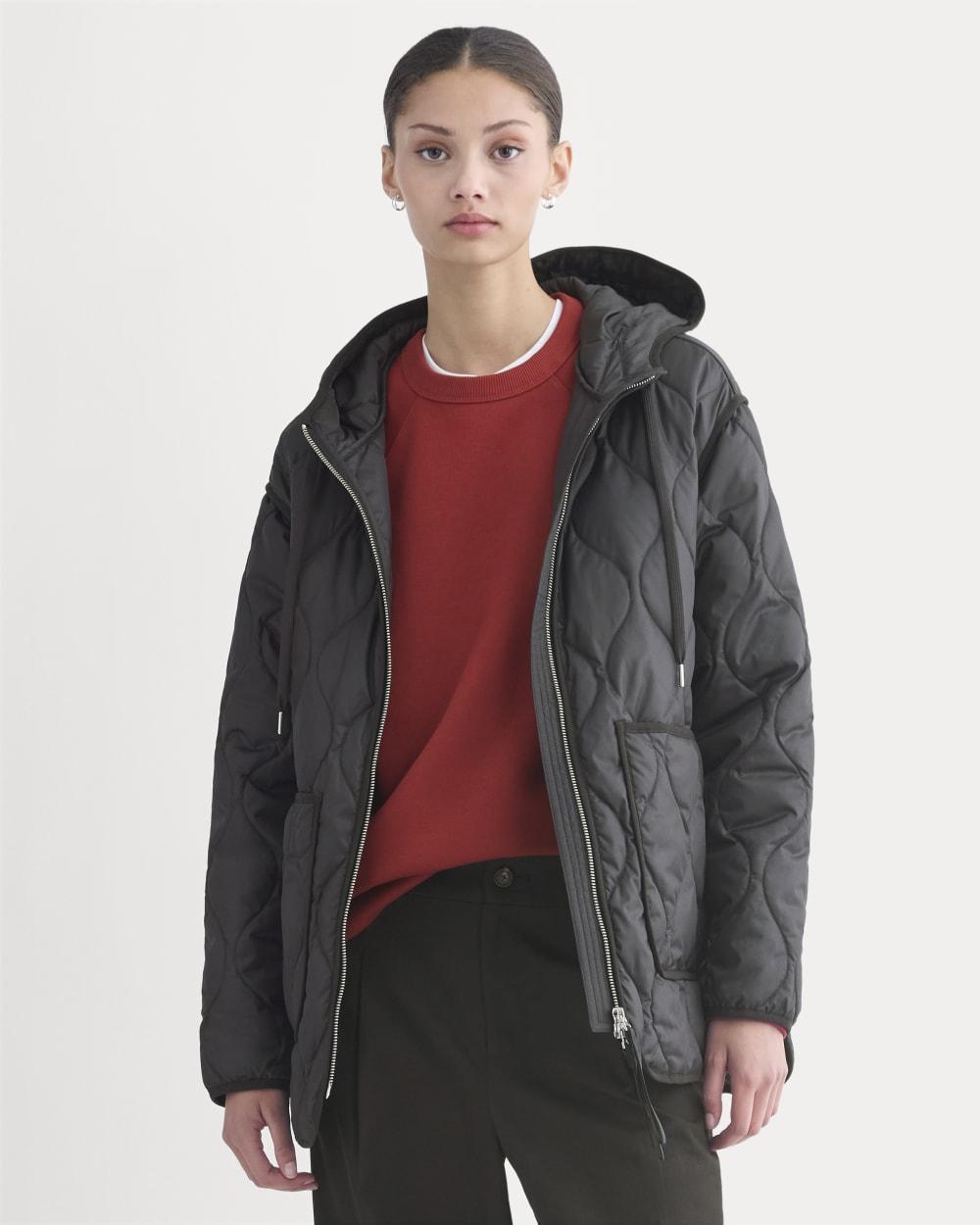 ReNew Quilted Hooded Liner | Black by EVERLANE