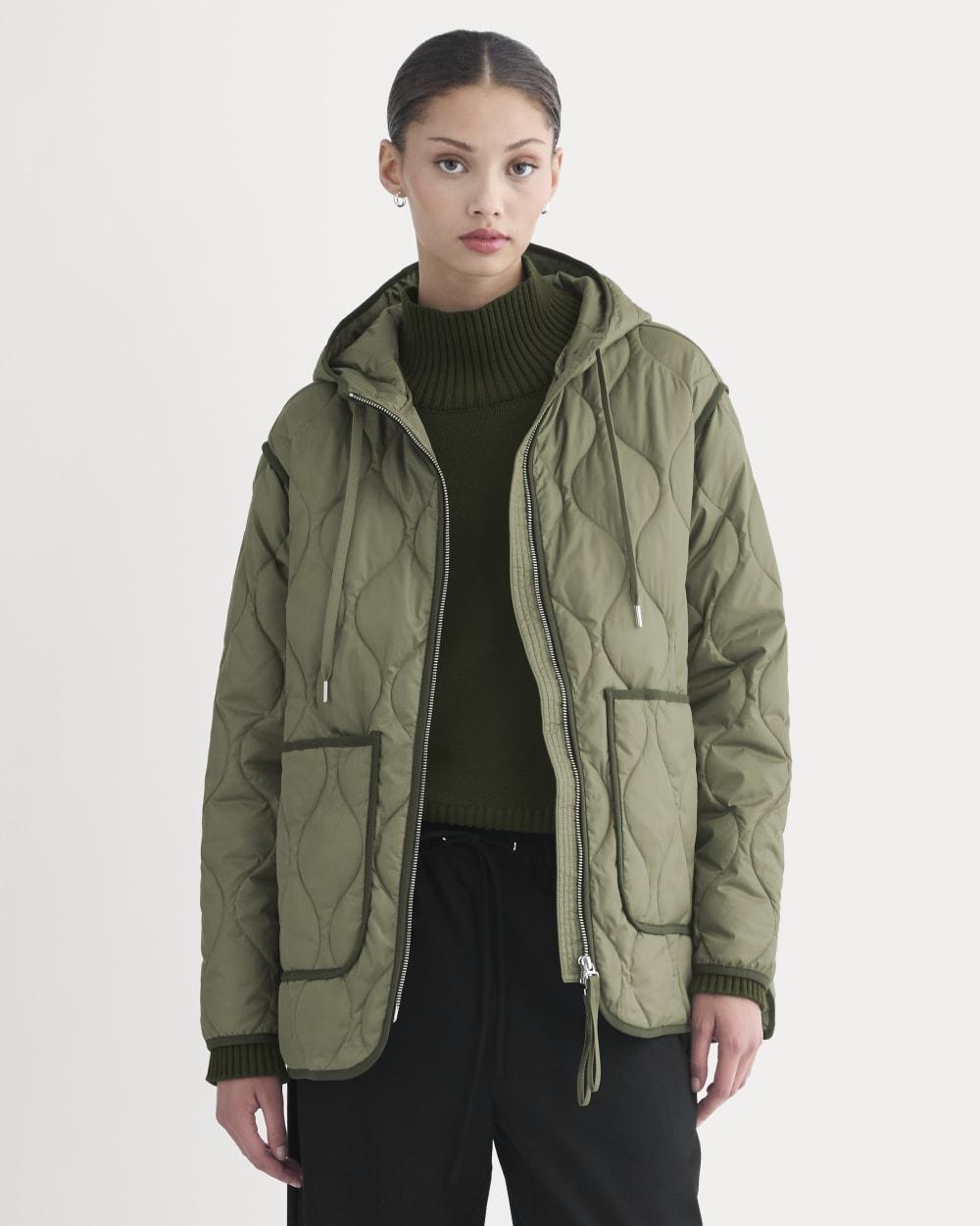 ReNew Quilted Hooded Liner | Lichen Green by EVERLANE