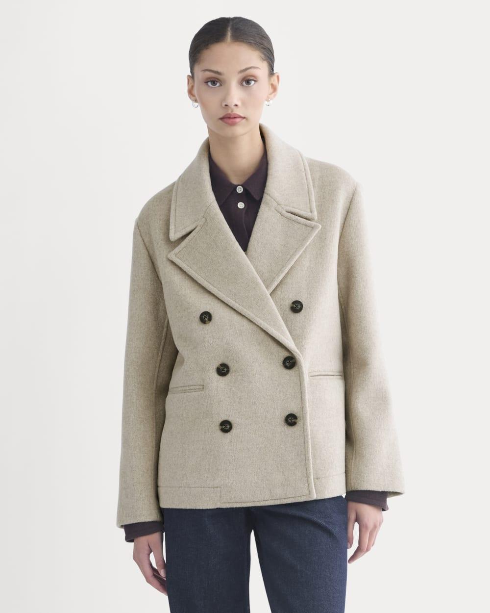 ReWool Short Peacoat | Heather Wheat by EVERLANE
