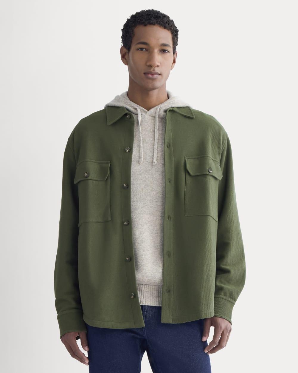 Relaxed Knit Utility Shirt | Dark Forest by EVERLANE