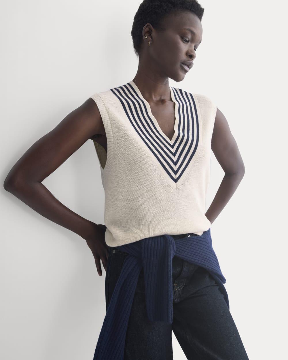 Relaxed V-Neck Vest in Cotton Merino | Canvas by EVERLANE