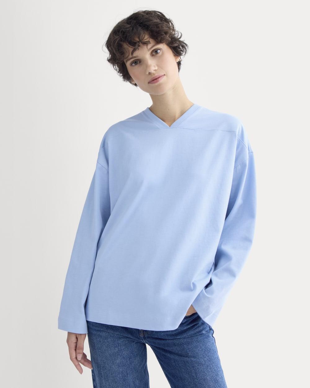 Retro V-Neck Jersey | Open Air Blue by EVERLANE