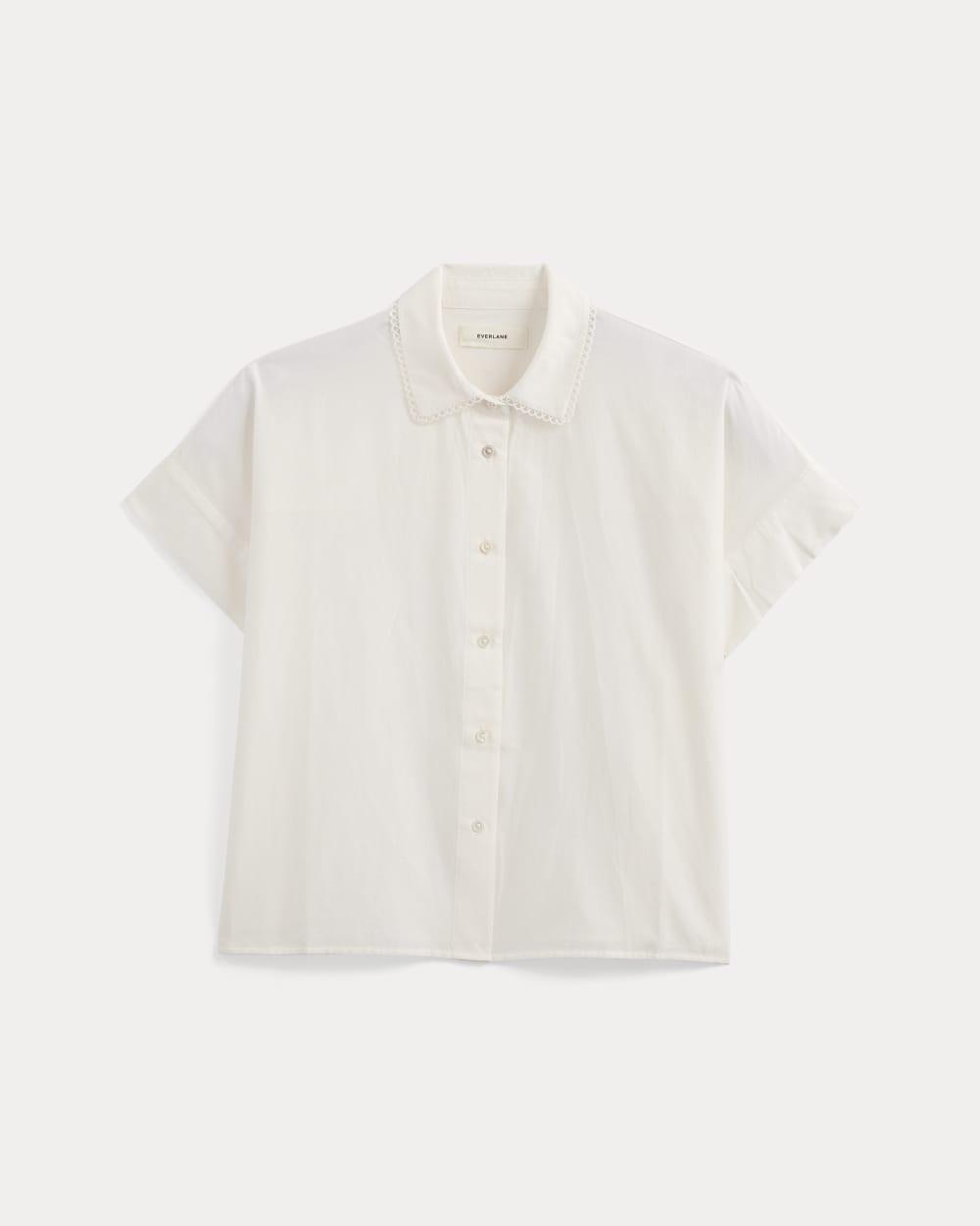 Scalloped-Collar Square Shirt | Bone by EVERLANE
