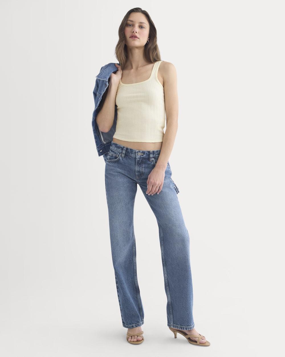 Scoop-Neck Tank in Pointelle | Lemon Icing by EVERLANE