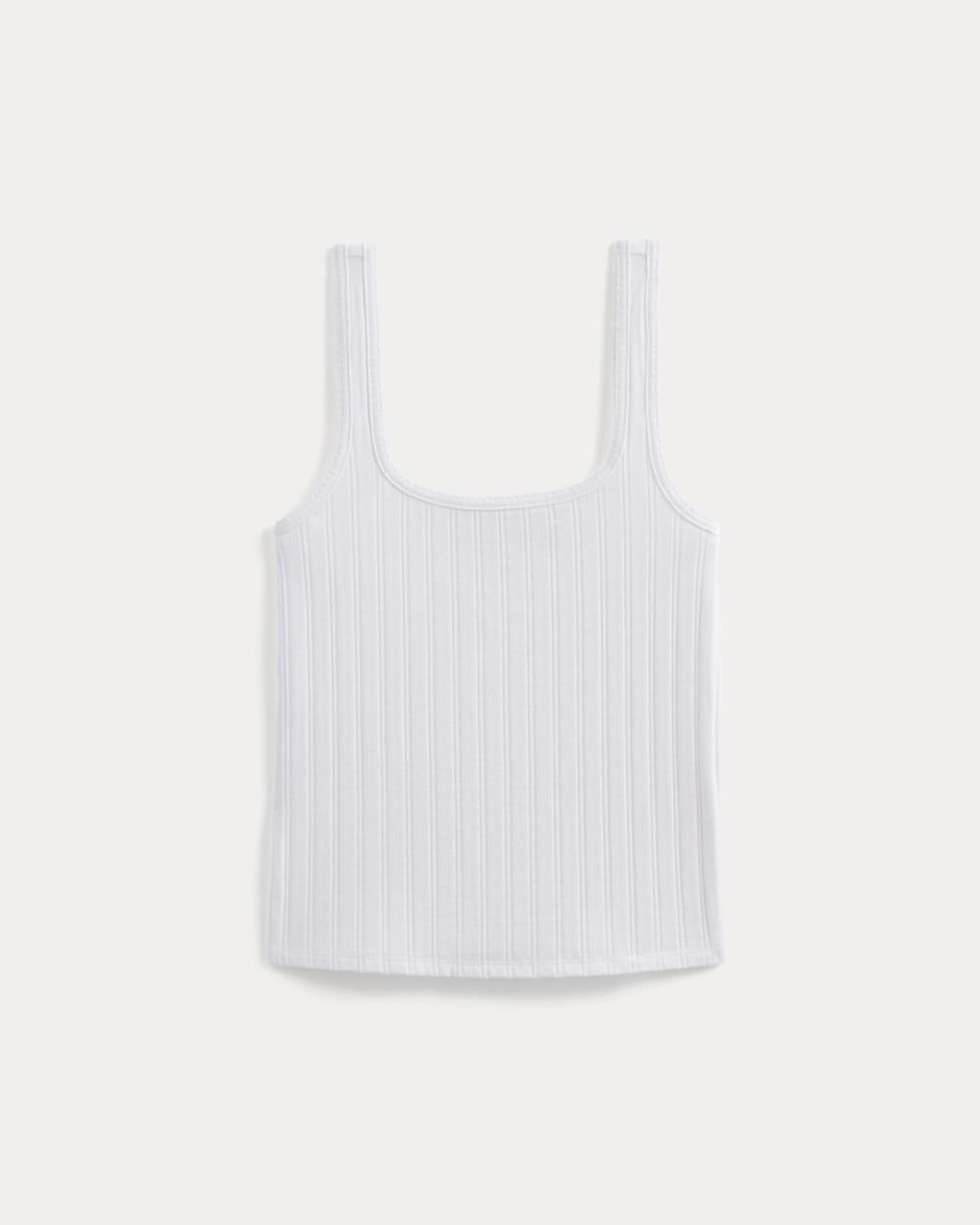 Scoop-Neck Tank in Pointelle | White by EVERLANE