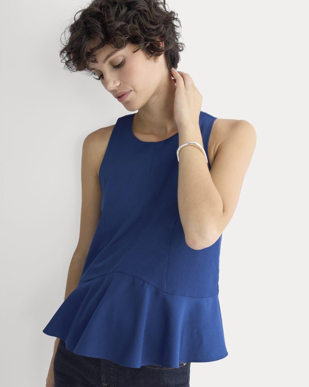 Sleeveless Peplum Top | Estate Blue by EVERLANE