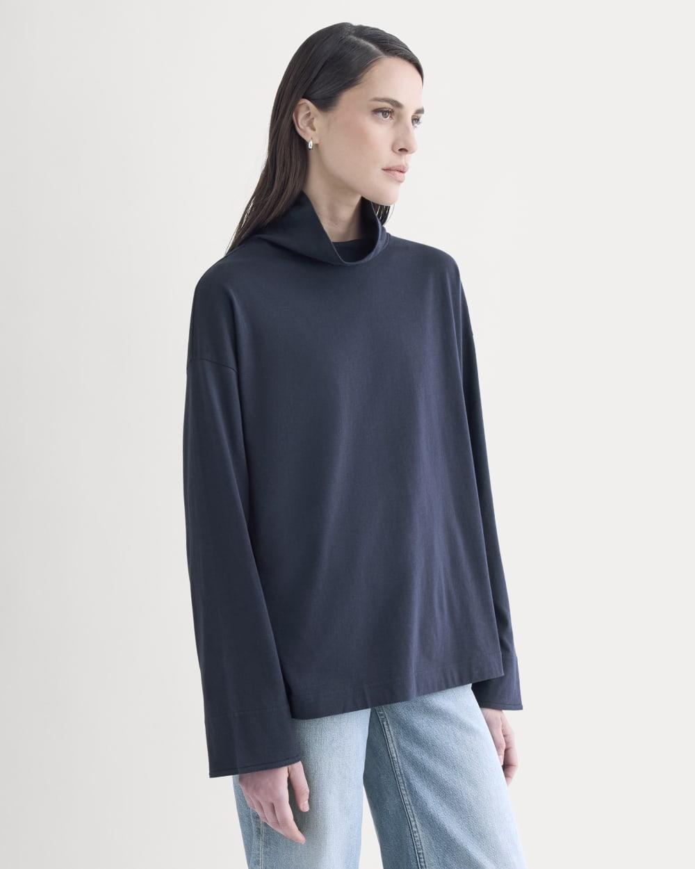 Slouchy Turtleneck In Essential Cotton | Deep Navy by EVERLANE