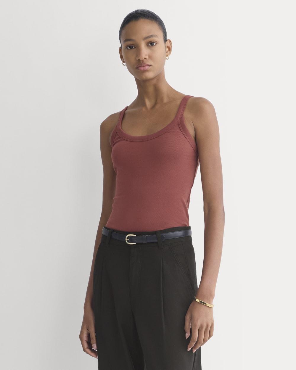 Soft Stretch U-Neck Tank | Henna Red by EVERLANE